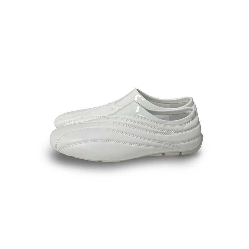 Luxury Streamlined Lightweight Calfskin Racing Sneaker [ID:0519SH]