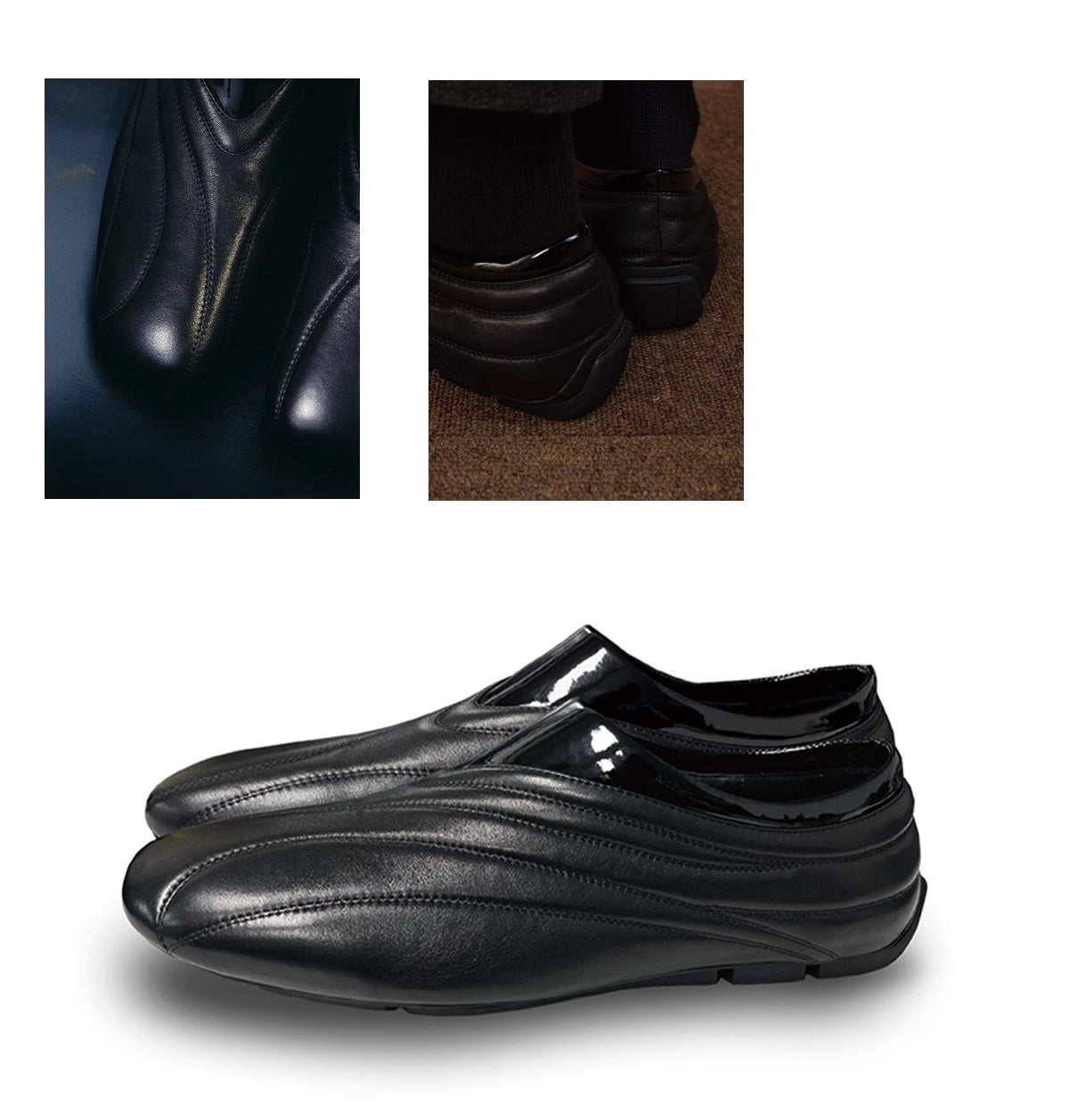 Luxury Streamlined Lightweight Calfskin Racing Sneaker [ID:0519SH]