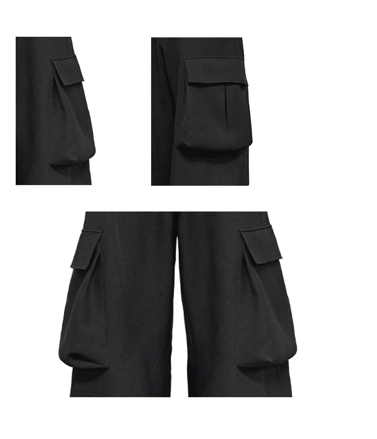 Multi-Pocket Workwear Curved Blade Structured Texture Pants [ID:0524PA]