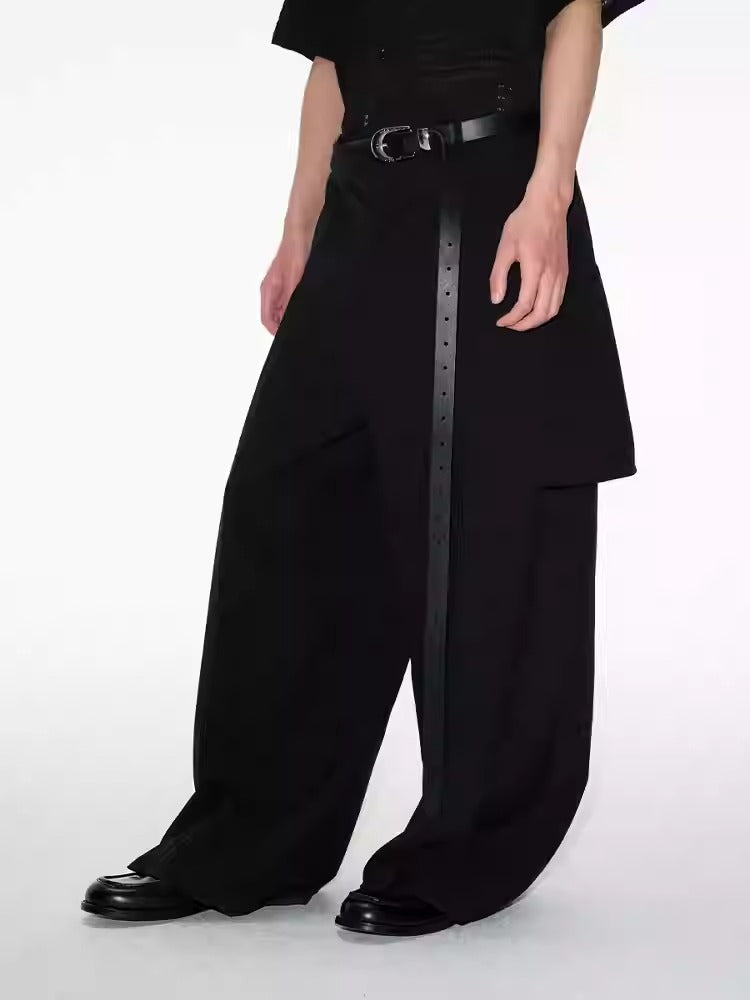 Extended Embossed Cowhide Silver Buckle Leather Belt [ID:0528BE]