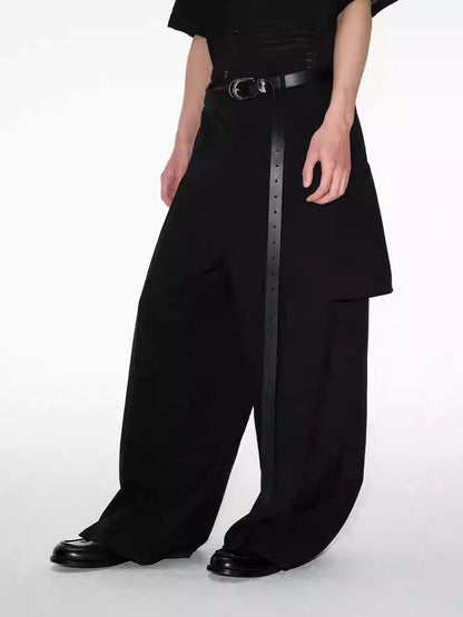 Extended Embossed Cowhide Silver Buckle Leather Belt [ID:0528BE]