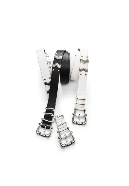Matte Silver Irises and Foil Engraving Cowhide Belt [ID:0530BE]