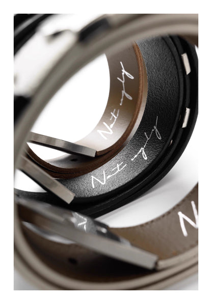 Matte Silver Irises and Foil Engraving Cowhide Belt [ID:0530BE]