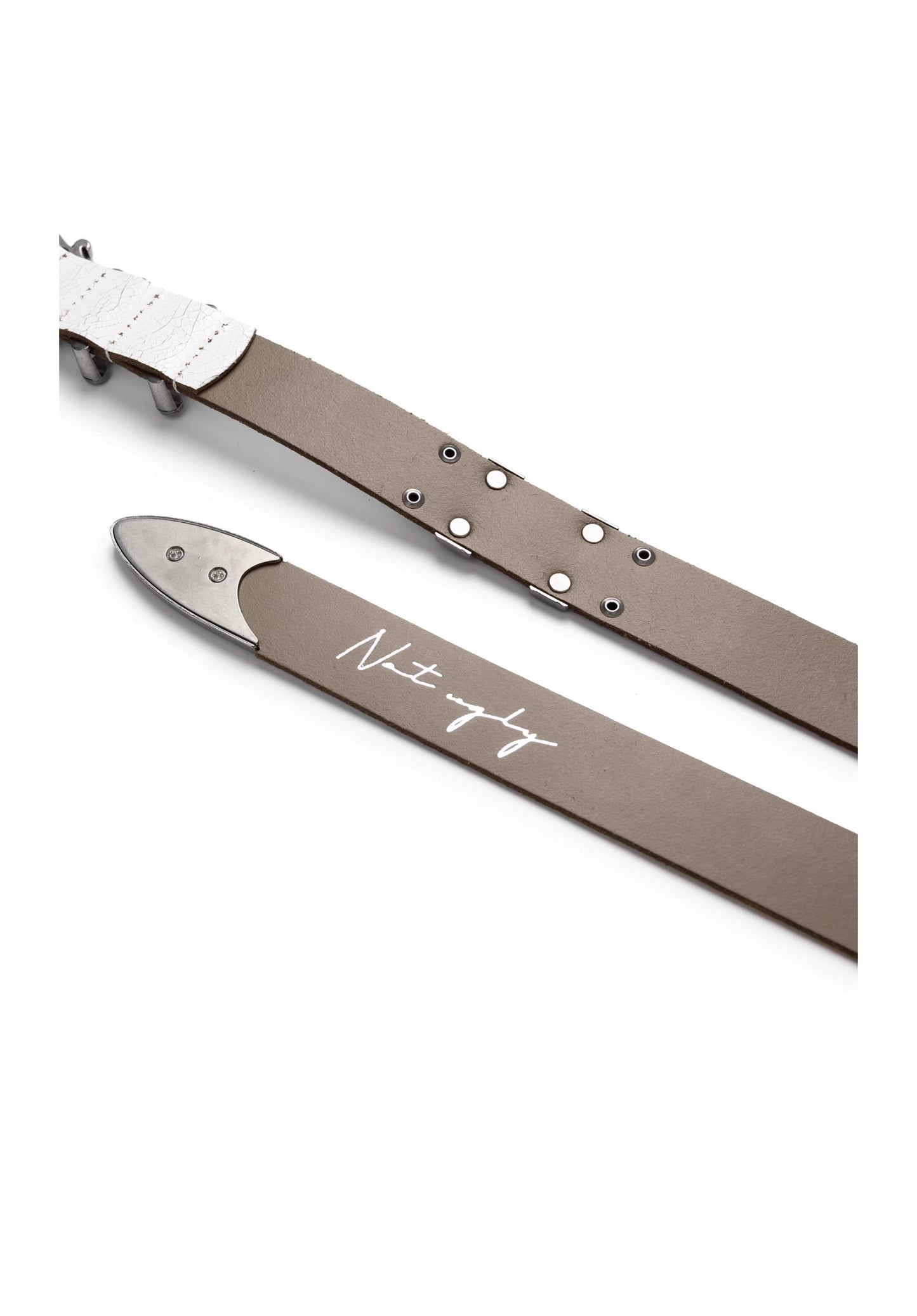 Matte Silver Irises and Foil Engraving Cowhide Belt [ID:0530BE]
