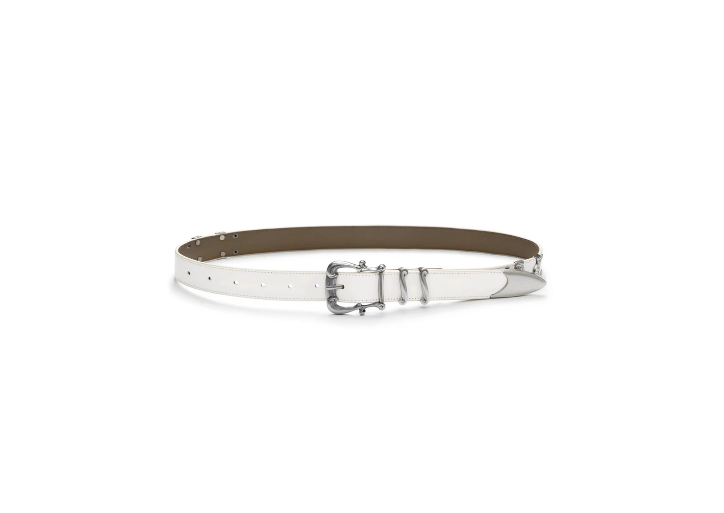 Matte Silver Irises and Foil Engraving Cowhide Belt [ID:0530BE]