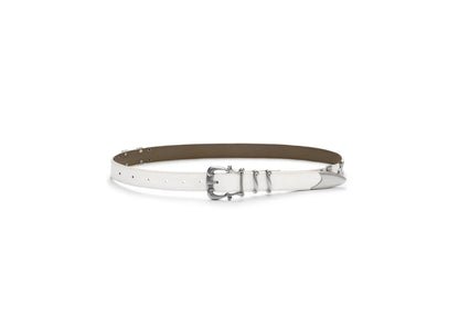 Matte Silver Irises and Foil Engraving Cowhide Belt [ID:0530BE]