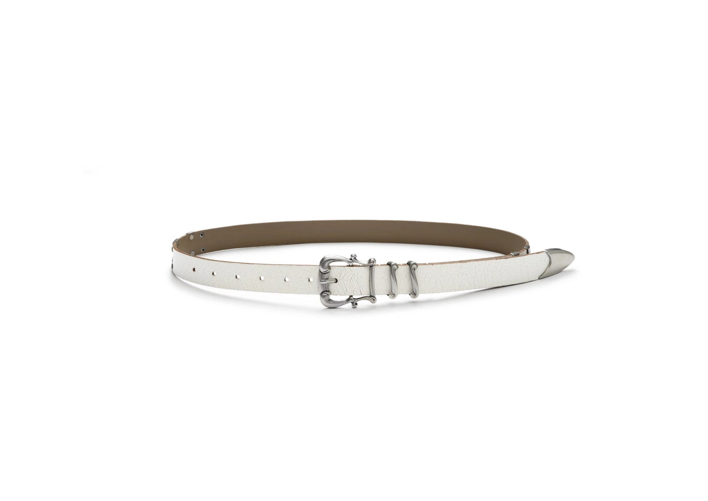 Matte Silver Irises and Foil Engraving Cowhide Belt [ID:0530BE]