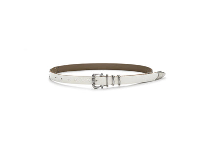 Matte Silver Irises and Foil Engraving Cowhide Belt [ID:0530BE]