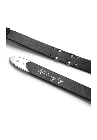 Matte Silver Irises and Foil Engraving Cowhide Belt [ID:0530BE]