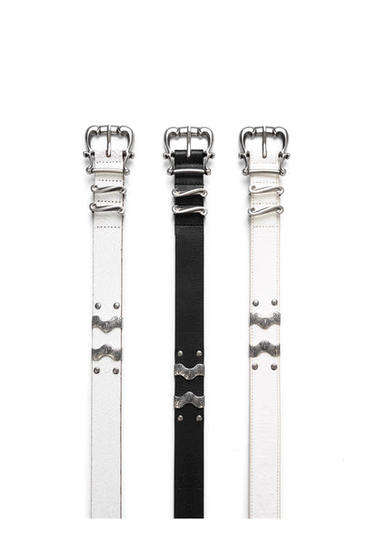 Matte Silver Irises and Foil Engraving Cowhide Belt [ID:0530BE]