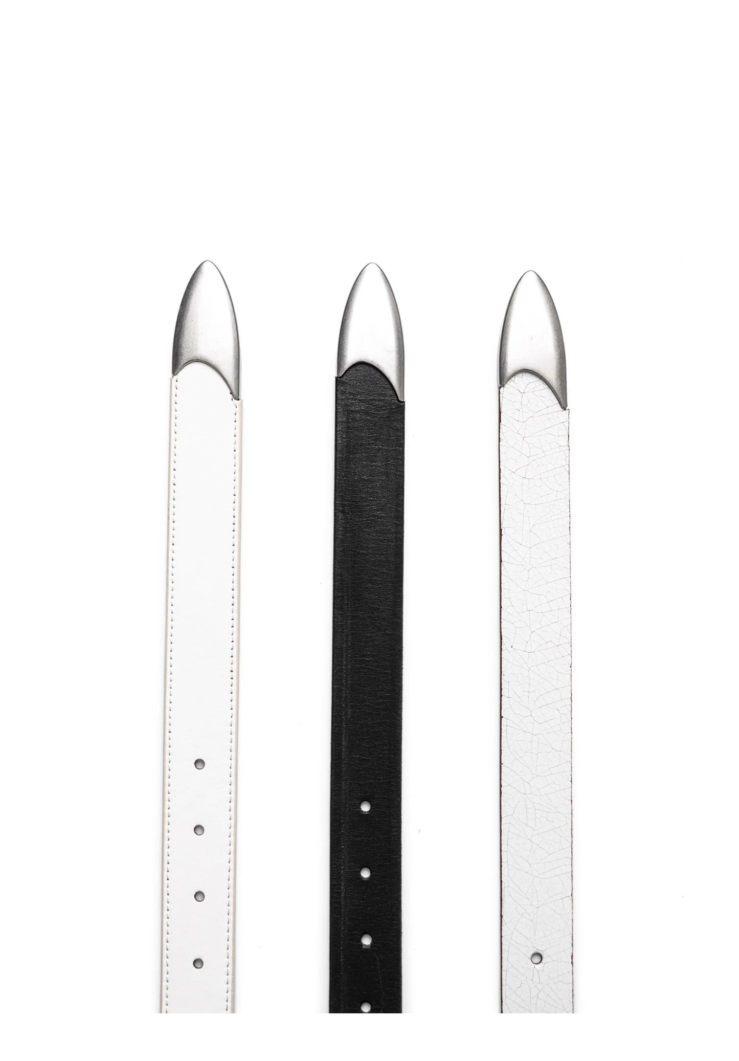 Matte Silver Irises and Foil Engraving Cowhide Belt [ID:0530BE]