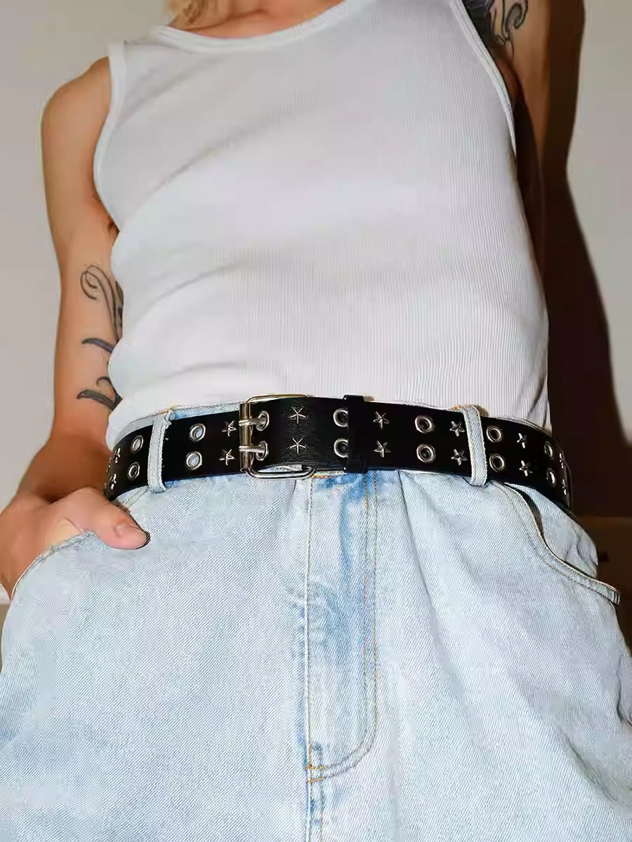 Vintage Street Punk Design Adjustable Metal Wide Belt [ID:0533BE]