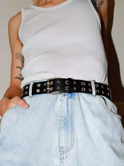 Vintage Street Punk Design Adjustable Metal Wide Belt [ID:0533BE]