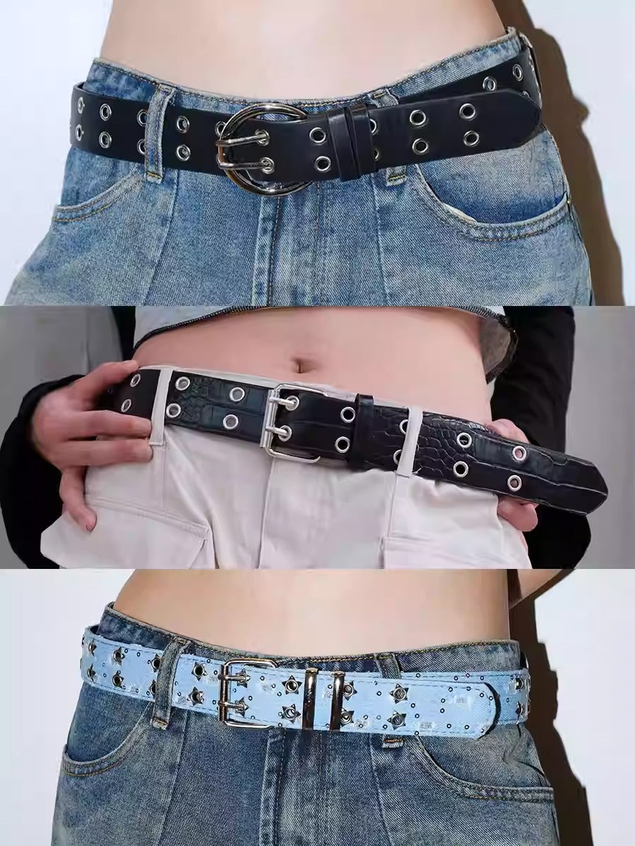 Vintage Street Punk Design Adjustable Metal Wide Belt [ID:0533BE]