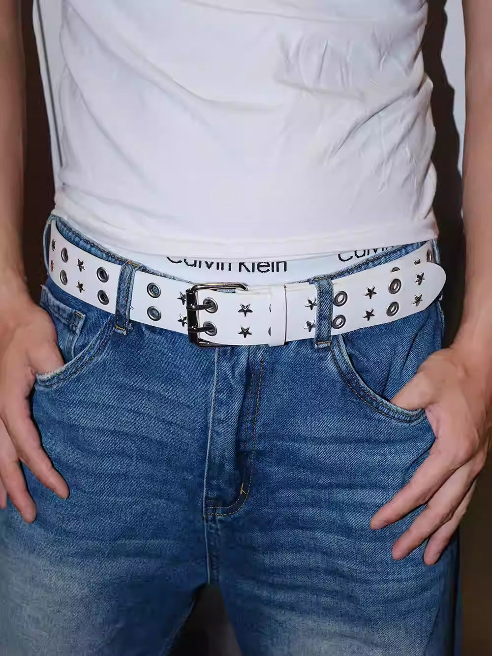 Vintage Street Punk Design Adjustable Metal Wide Belt [ID:0533BE]