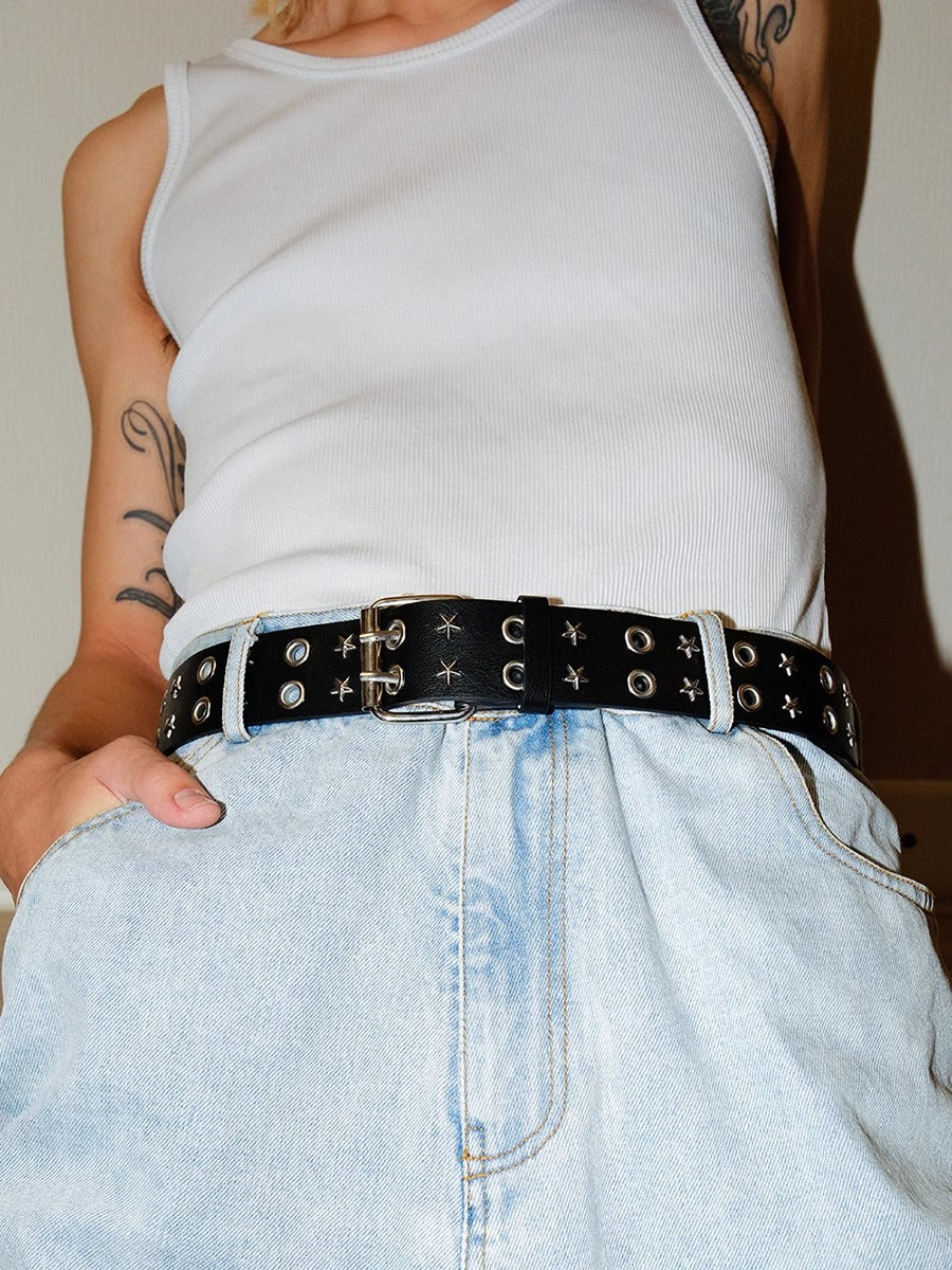 Vintage Street Punk Design Adjustable Metal Wide Belt [ID:0533BE]
