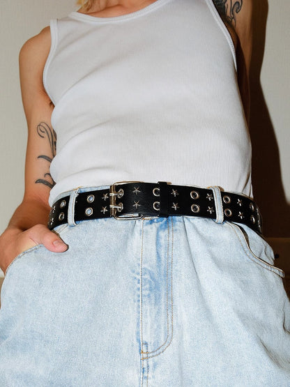 Vintage Street Punk Design Adjustable Metal Wide Belt [ID:0533BE]