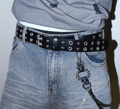 Vintage Street Punk Design Adjustable Metal Wide Belt [ID:0533BE]