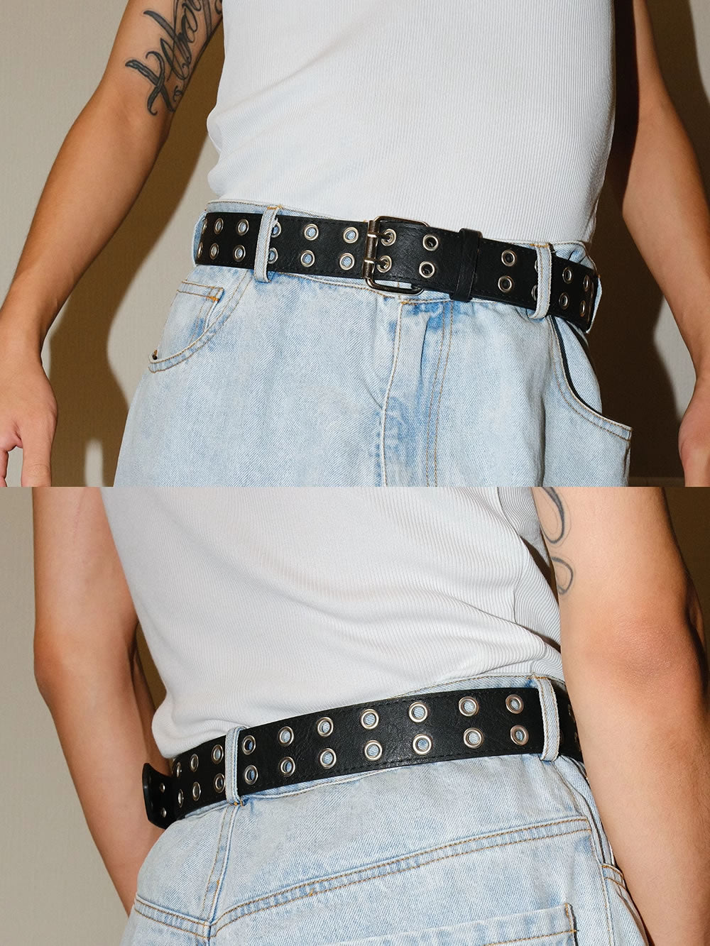 Vintage Street Punk Design Adjustable Metal Wide Belt [ID:0533BE]