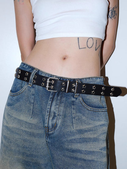 Vintage Street Punk Design Adjustable Metal Wide Belt [ID:0533BE]