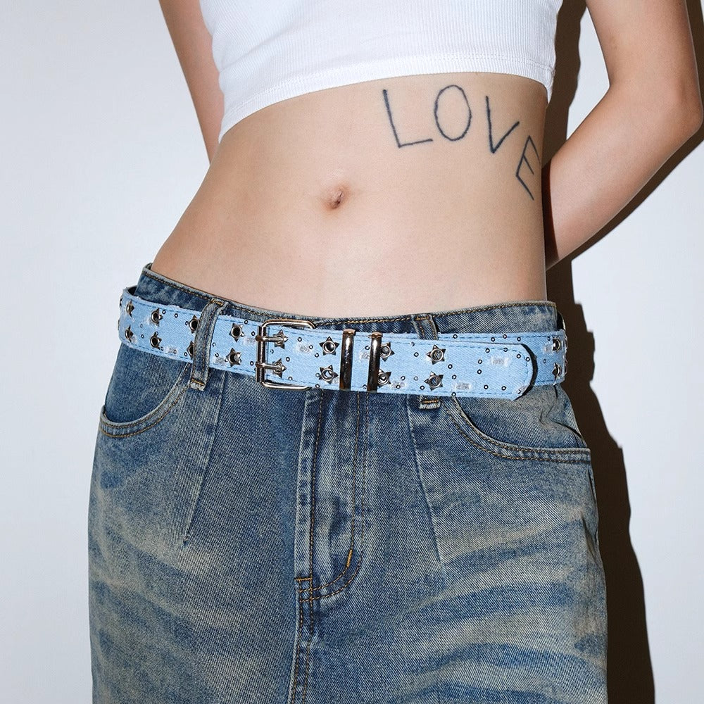 Vintage Street Punk Design Adjustable Metal Wide Belt [ID:0533BE]