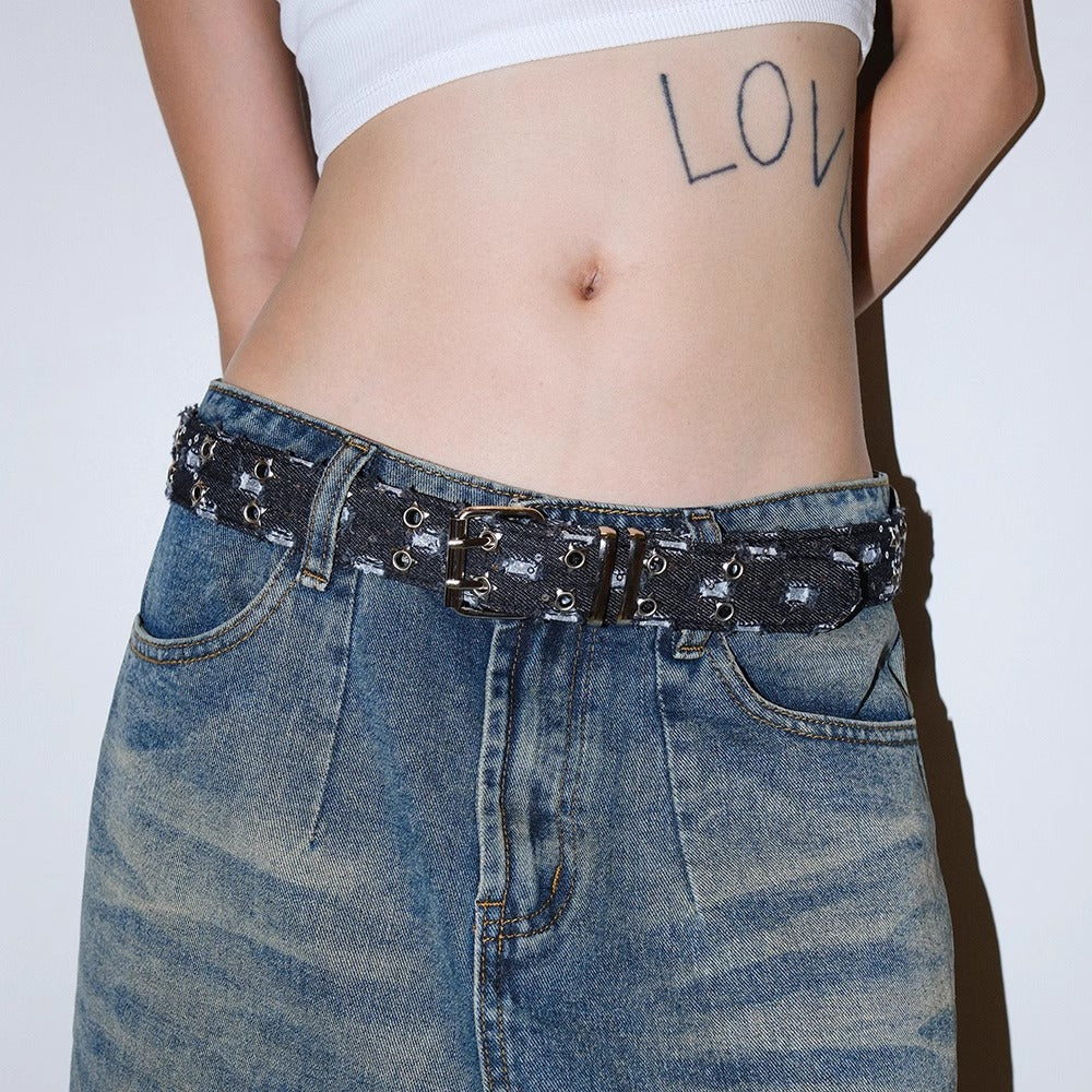 Vintage Street Punk Design Adjustable Metal Wide Belt [ID:0533BE]