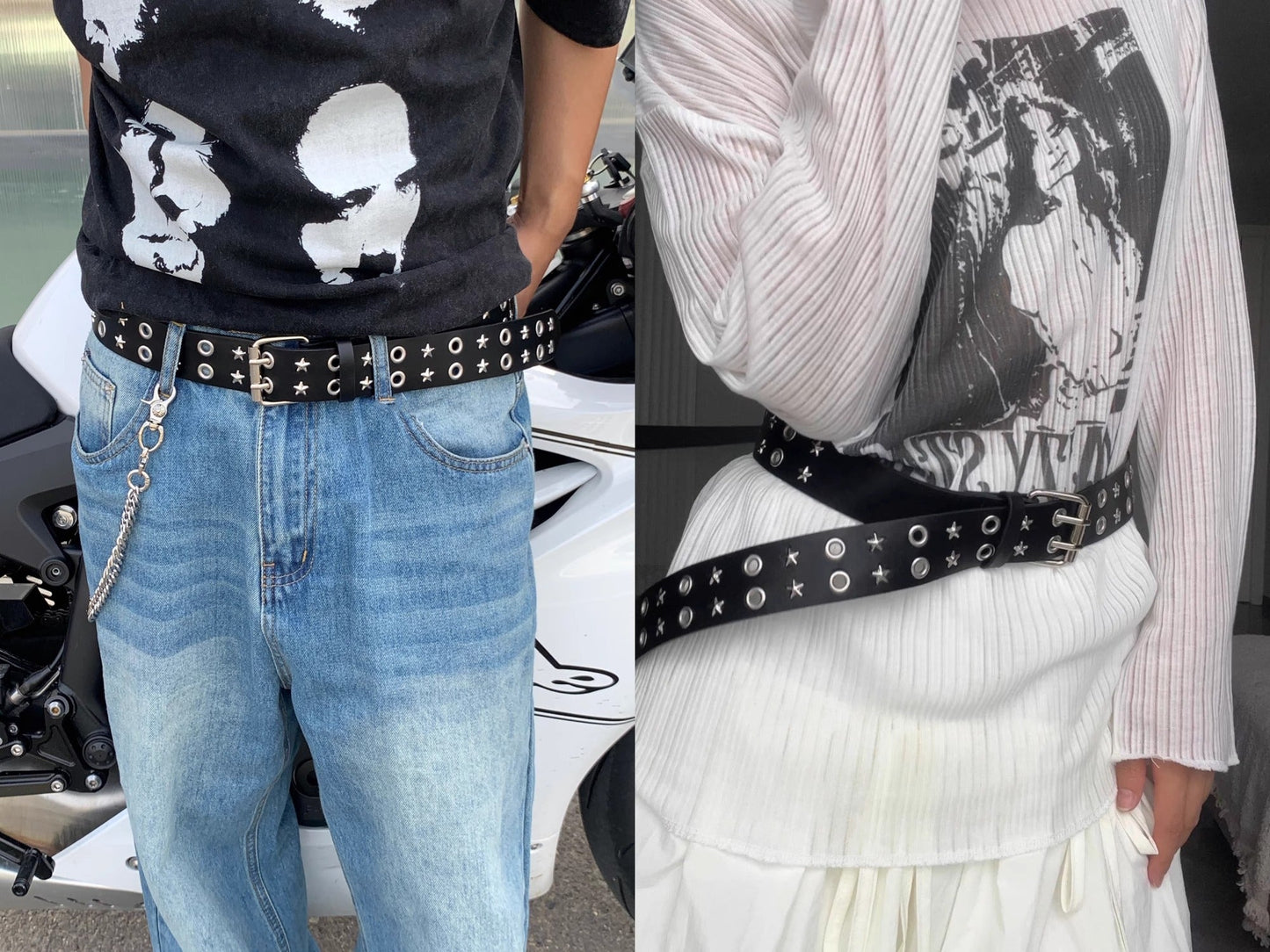 Vintage Street Punk Design Adjustable Metal Wide Belt [ID:0533BE]