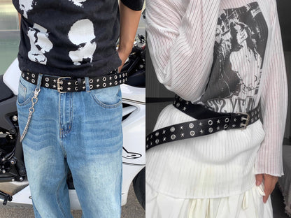 Vintage Street Punk Design Adjustable Metal Wide Belt [ID:0533BE]