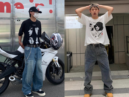 Vintage Street Punk Design Adjustable Metal Wide Belt [ID:0533BE]