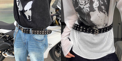 Vintage Street Punk Design Adjustable Metal Wide Belt [ID:0533BE]