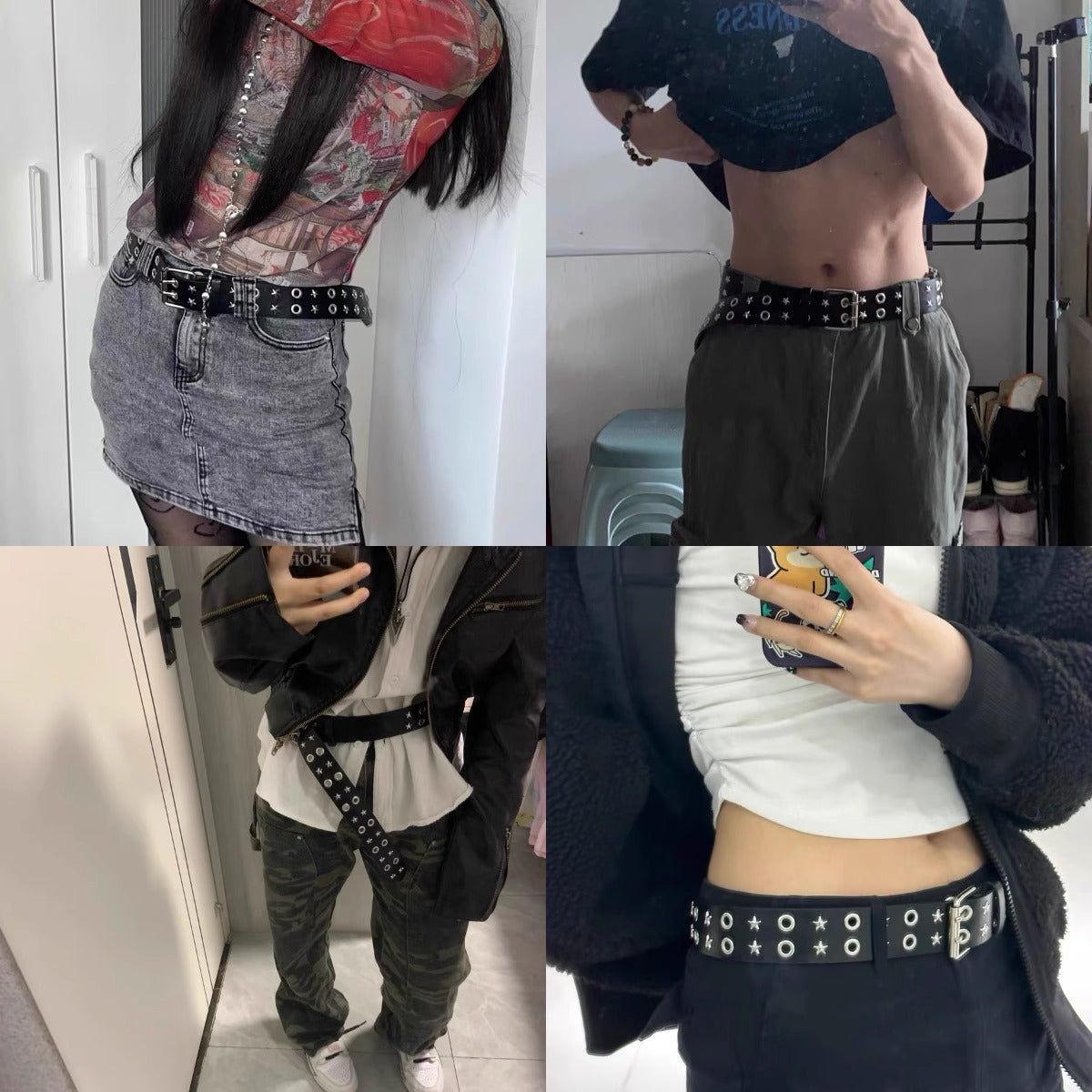 Vintage Street Punk Design Adjustable Metal Wide Belt [ID:0533BE]