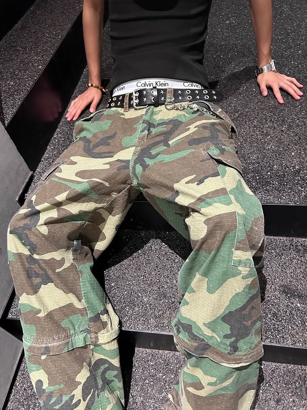Vintage Street Punk Design Adjustable Metal Wide Belt [ID:0533BE]