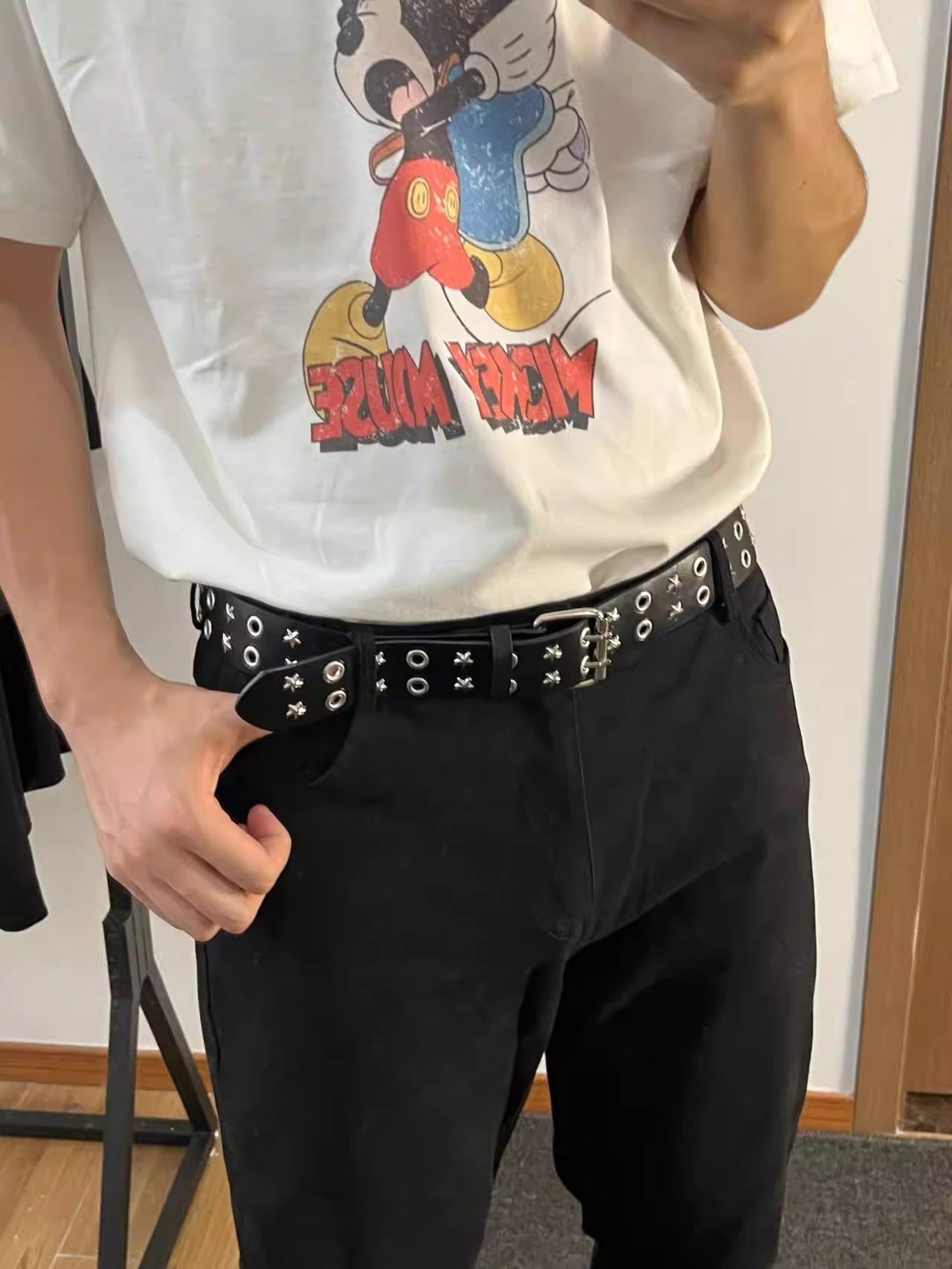 Vintage Street Punk Design Adjustable Metal Wide Belt [ID:0533BE]