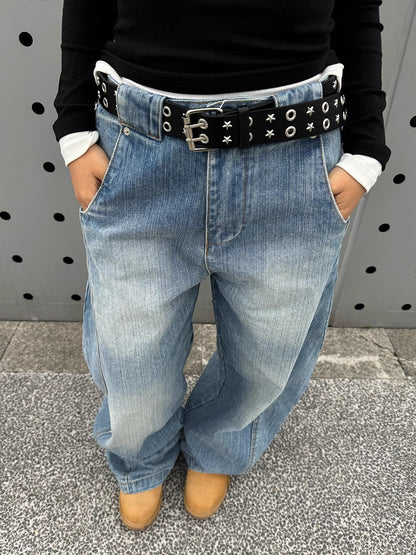 Vintage Street Punk Design Adjustable Metal Wide Belt [ID:0533BE]