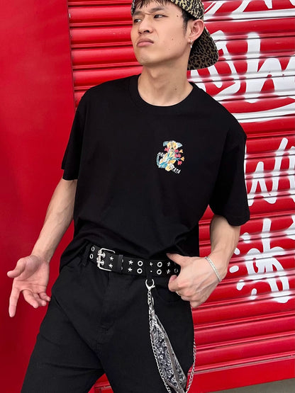 Vintage Street Punk Design Adjustable Metal Wide Belt [ID:0533BE]