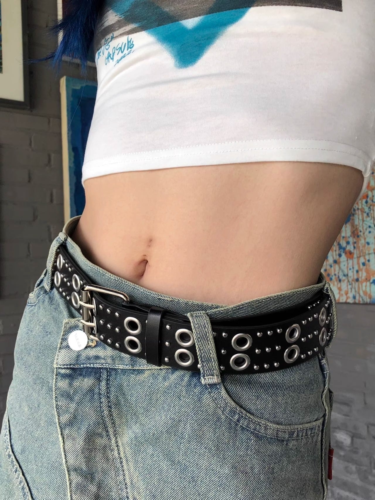 Vintage Street Punk Design Adjustable Metal Wide Belt [ID:0533BE]