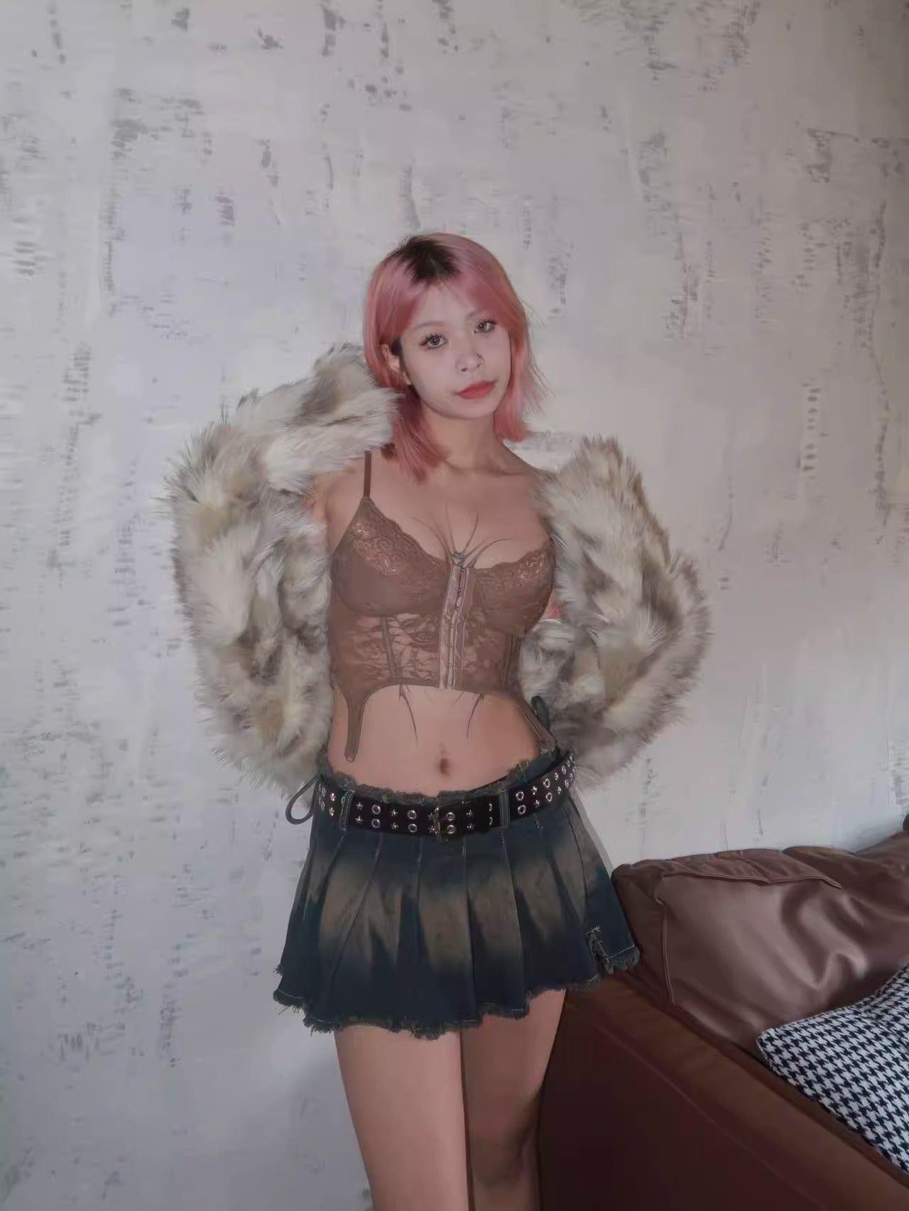 Vintage Street Punk Design Adjustable Metal Wide Belt [ID:0533BE]