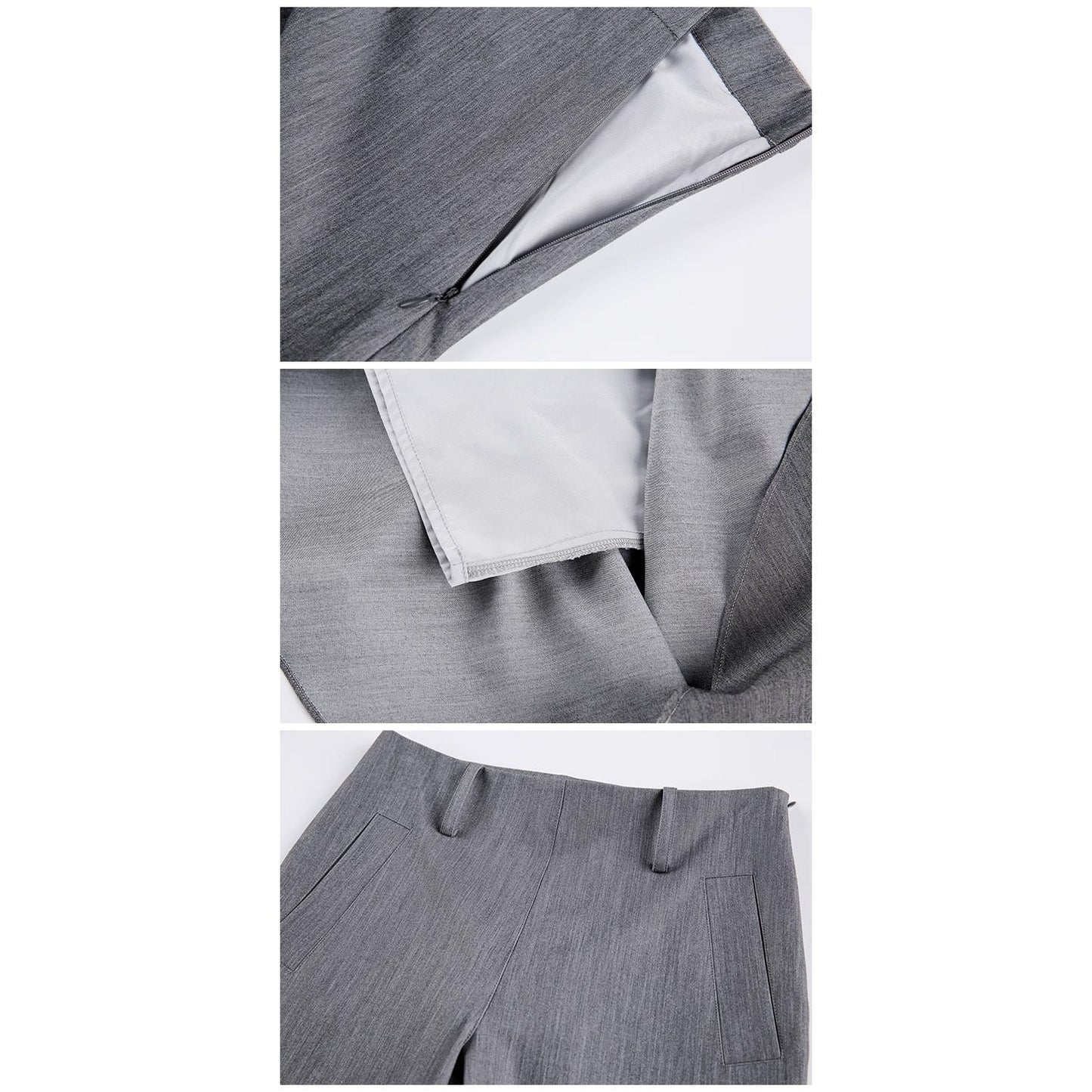 Layered Ruffled Overlay Flared Basic Straight Skirt Pants [ID:0536PA]