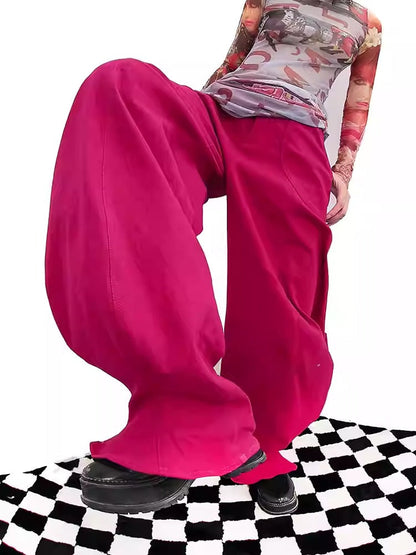 Vintage Dragon Fruit Banana Cut Flared Denim Pants [ID:0545PA]
