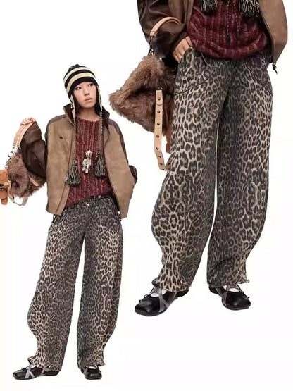 Vintage Dragon Fruit Banana Cut Flared Denim Pants [ID:0545PA]