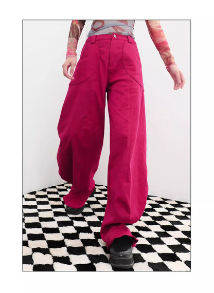 Vintage Dragon Fruit Banana Cut Flared Denim Pants [ID:0545PA]