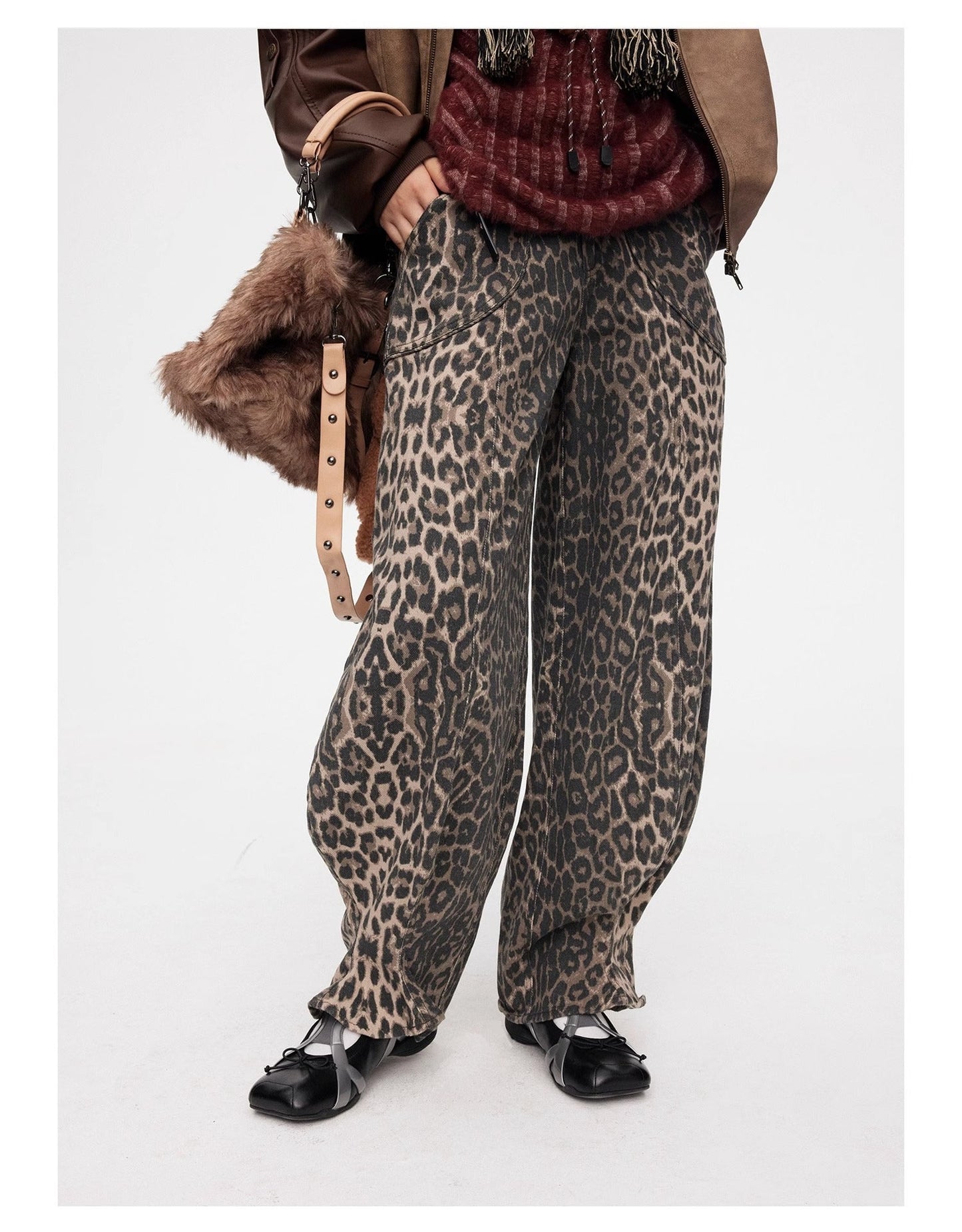 Vintage Dragon Fruit Banana Cut Flared Denim Pants [ID:0545PA]
