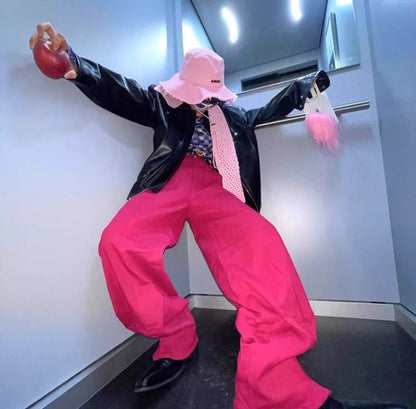 Vintage Dragon Fruit Banana Cut Flared Denim Pants [ID:0545PA]