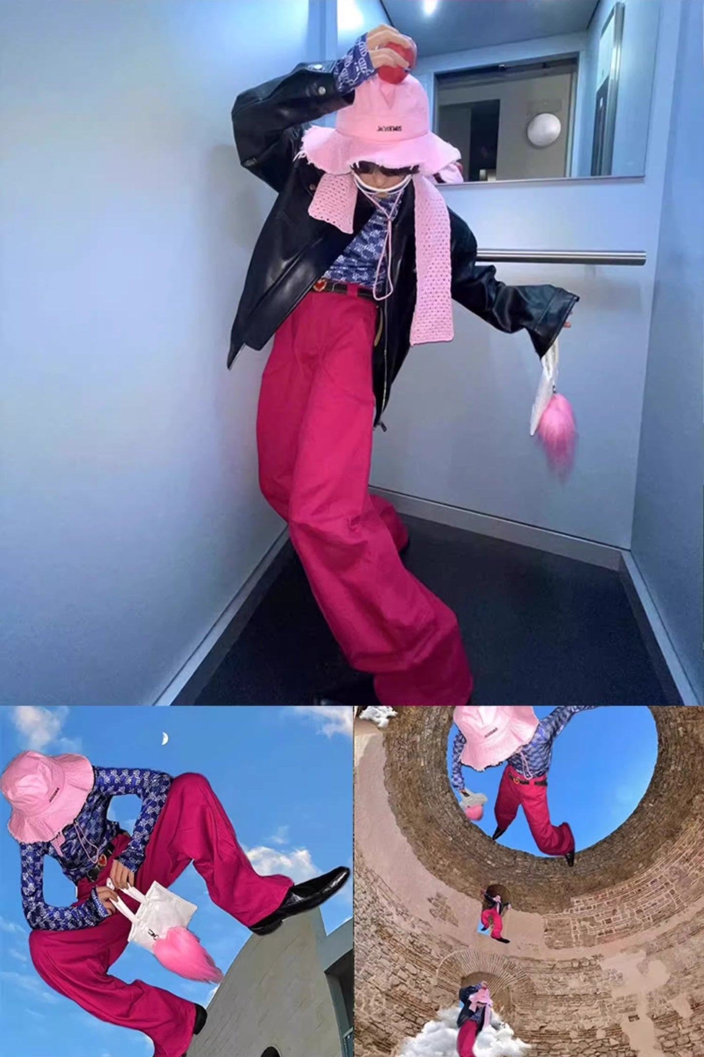 Vintage Dragon Fruit Banana Cut Flared Denim Pants [ID:0545PA]