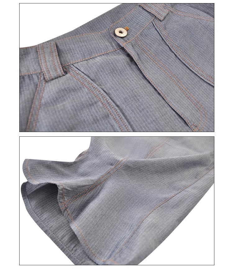 Vintage Dragon Fruit Banana Cut Flared Denim Pants [ID:0545PA]