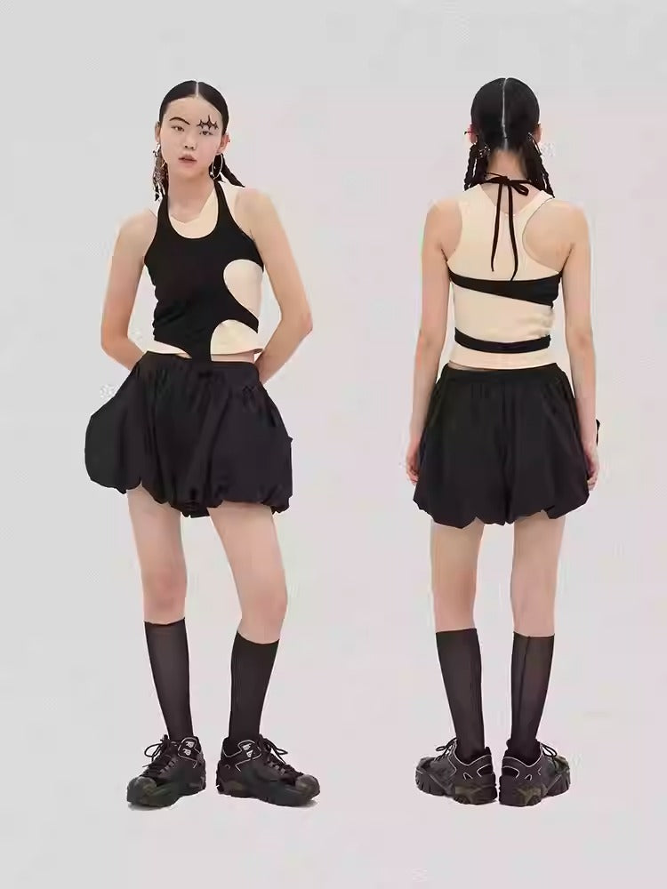 Balloon Bubble Skirt Pants High Waist Loose Shorts [ID:0546SK]