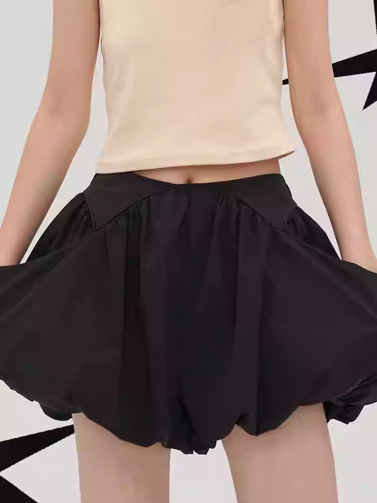 Balloon Bubble Skirt Pants High Waist Loose Shorts [ID:0546SK]