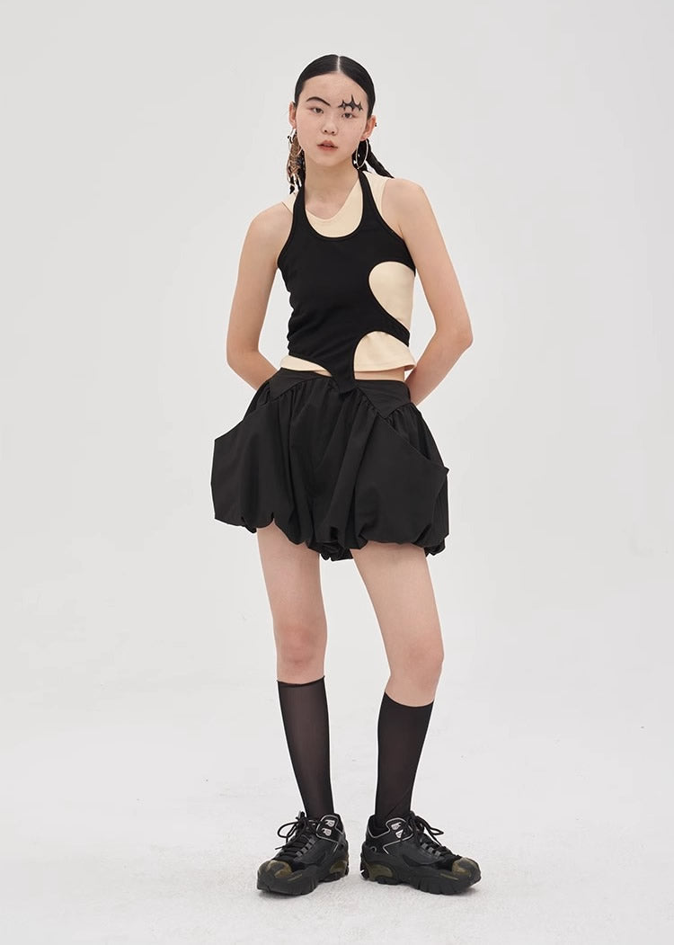 Balloon Bubble Skirt Pants High Waist Loose Shorts [ID:0546SK]
