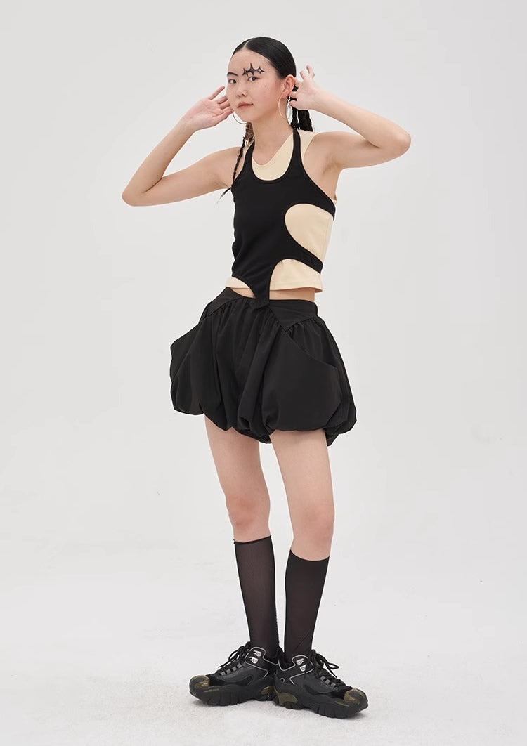 Balloon Bubble Skirt Pants High Waist Loose Shorts [ID:0546SK]