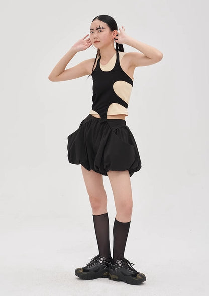 Balloon Bubble Skirt Pants High Waist Loose Shorts [ID:0546SK]